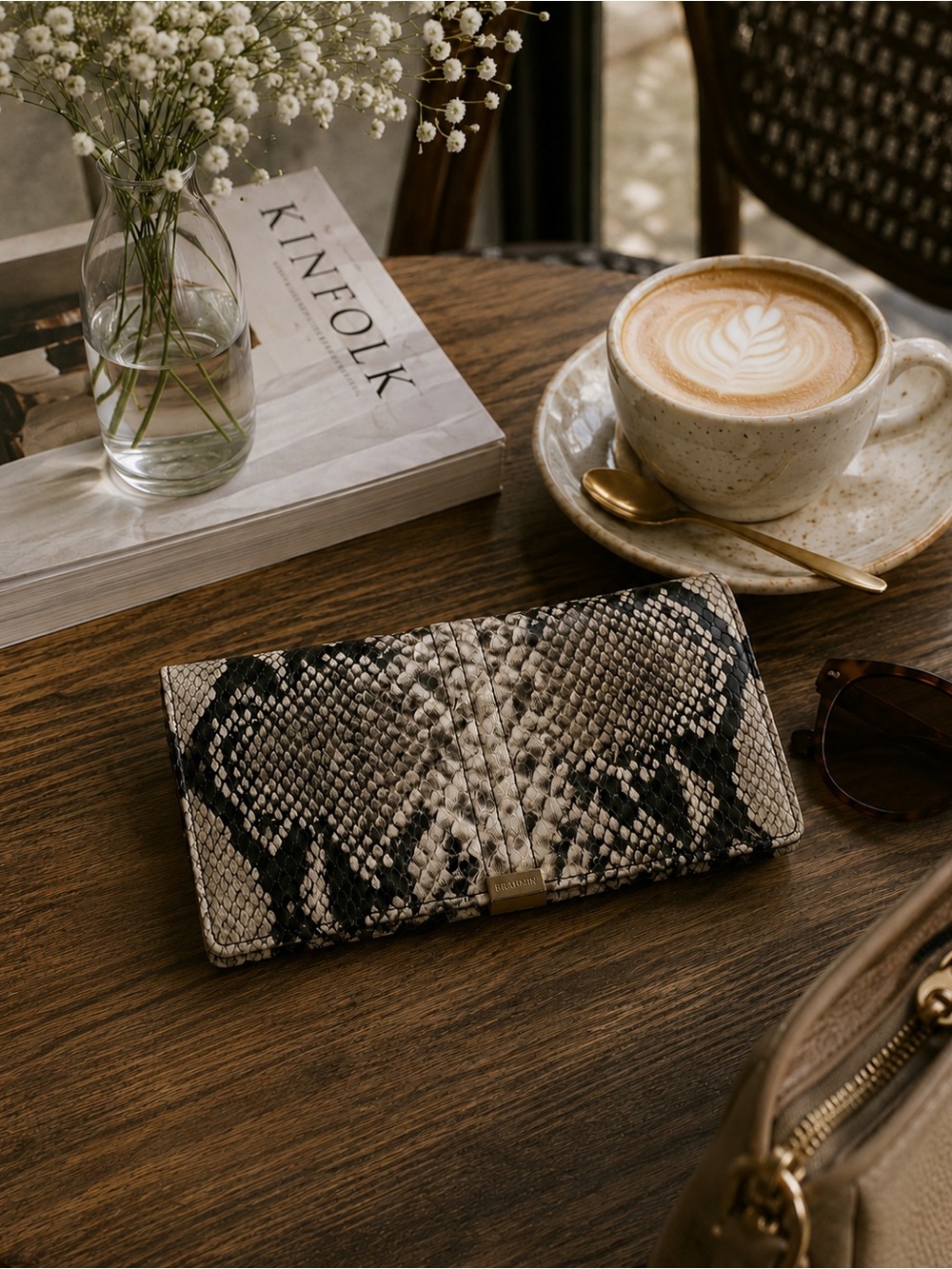 Brahmin Ady Wallet Caviar Felix Snake Print Leather Classic Luxury Sophisticated - Picture 15 of 15